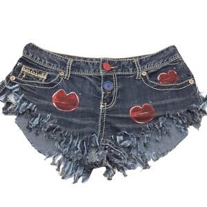 Custom Cut Off Handpainted Jean Shorts Size 10